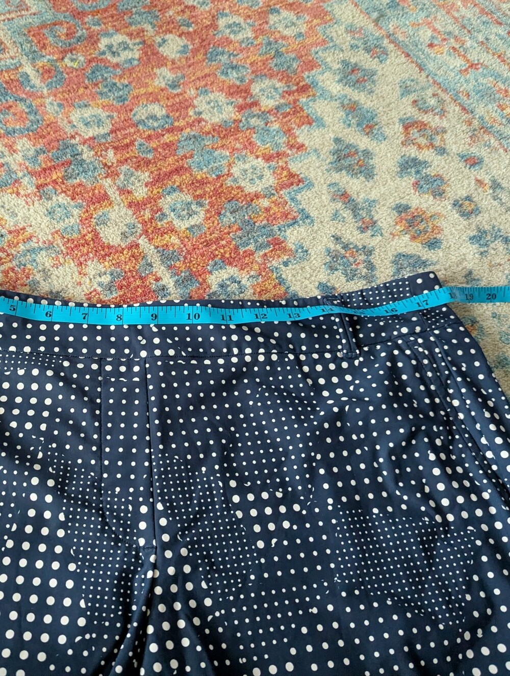 Spanx Women's XL Sunshine Shorts 4" Dot Patchwork Print Midnight Navy - Picture 7 of 10